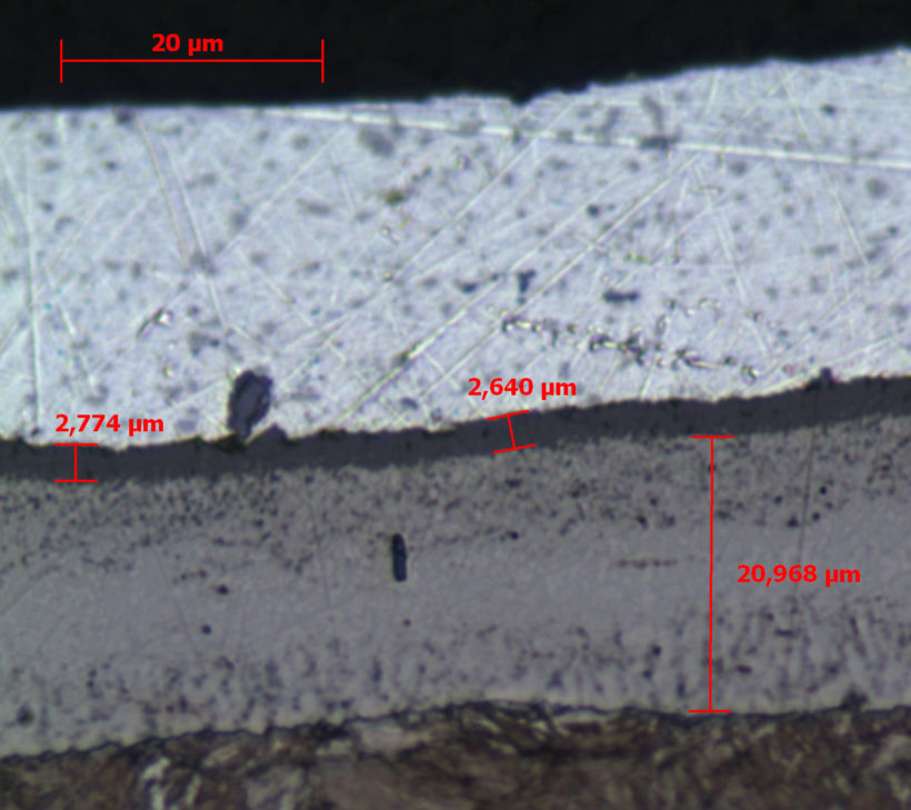 Micrografia dello strato ossidato